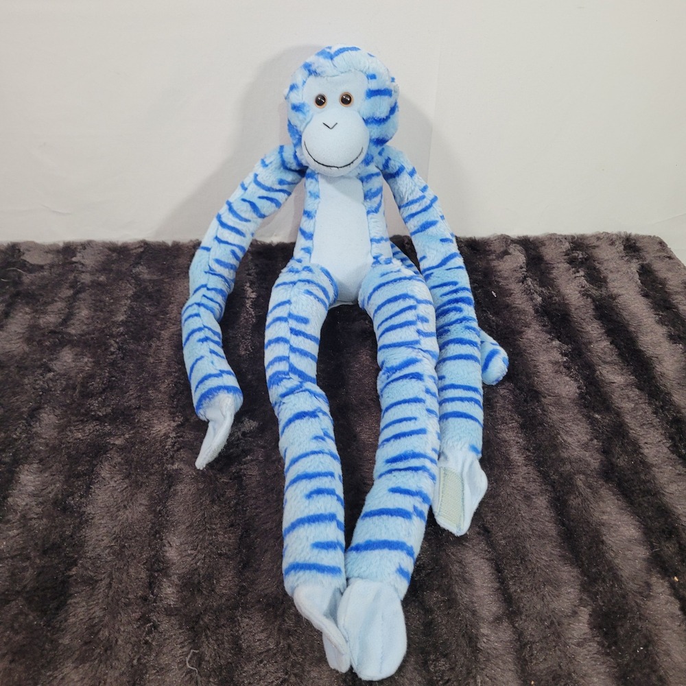 Animal Alley Toys R Us Blue Tiger Stripe Long Arm Hanging Monkey Plush 2000